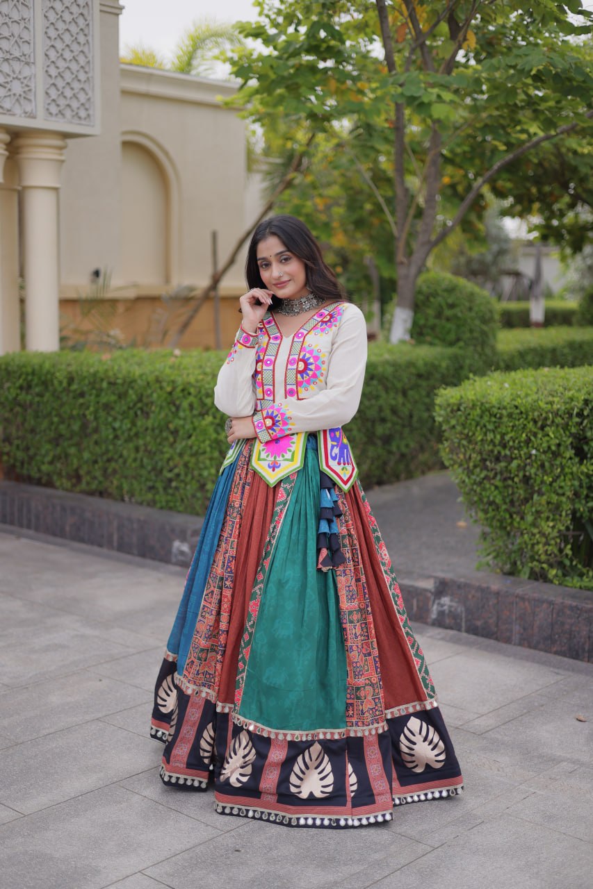 Traditional Cotton Printed Kutchi Lehenga Set | Tulip Designer
