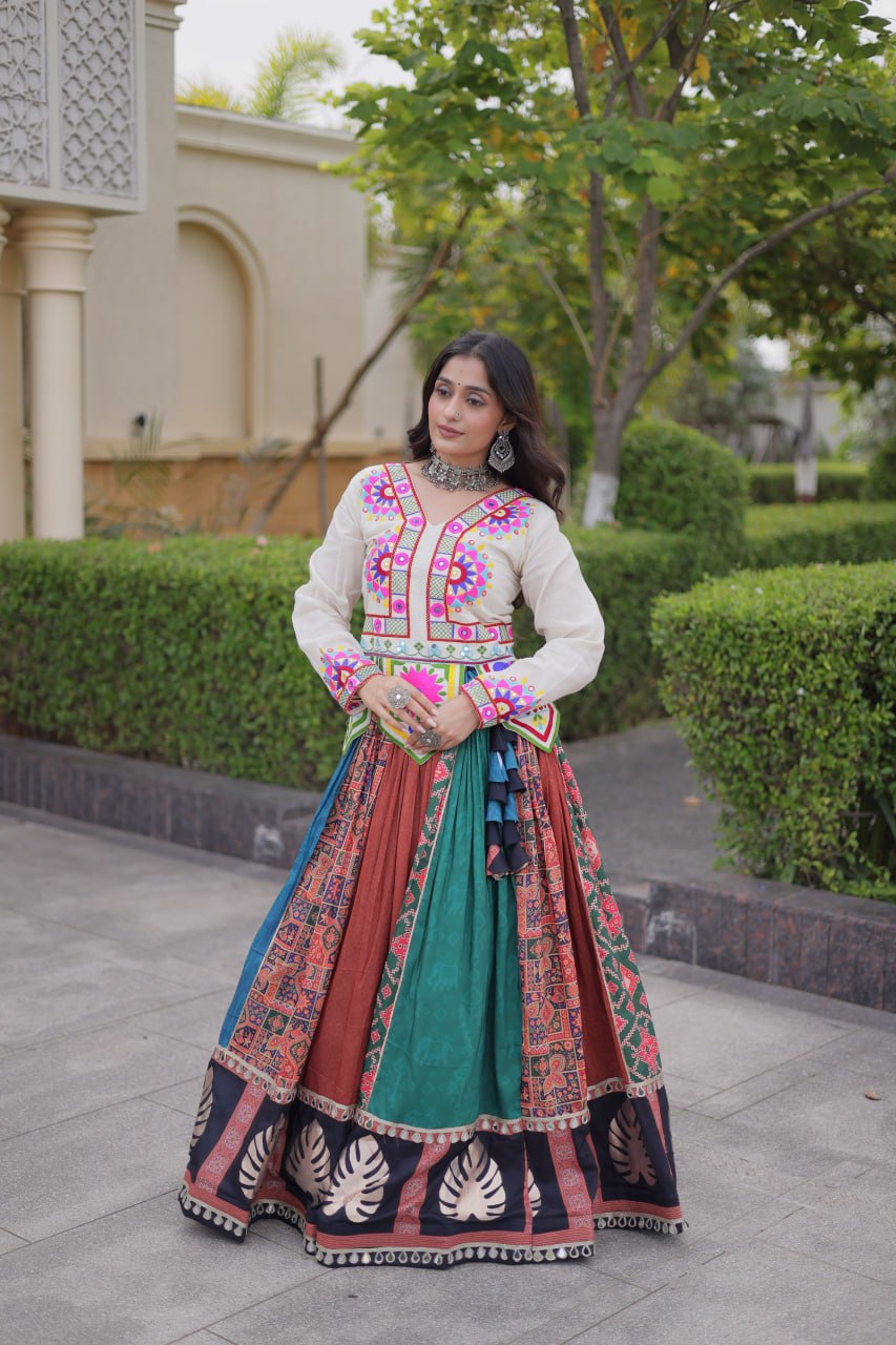 Traditional Cotton Printed Kutchi Lehenga Set | Tulip Designer
