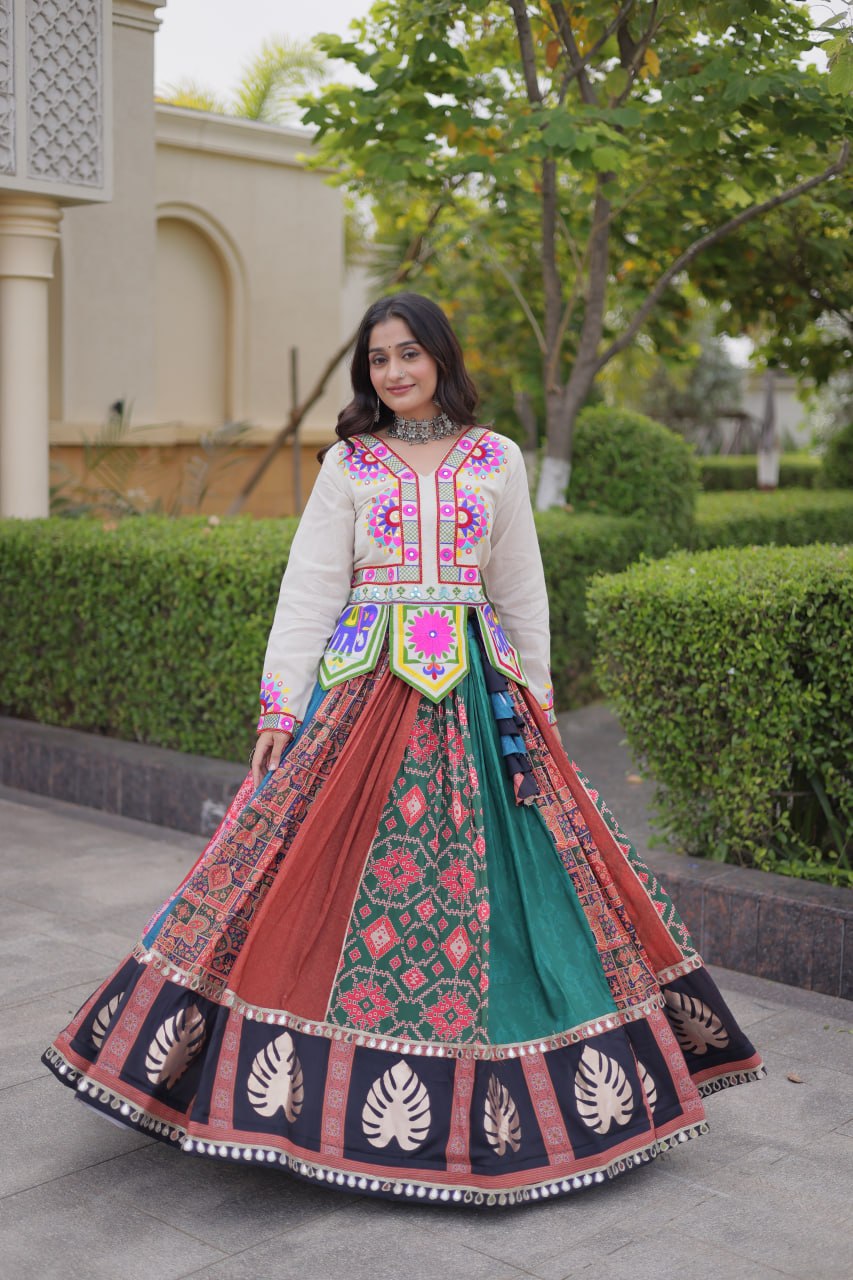 Traditional Cotton Printed Kutchi Lehenga Set | Tulip Designer
