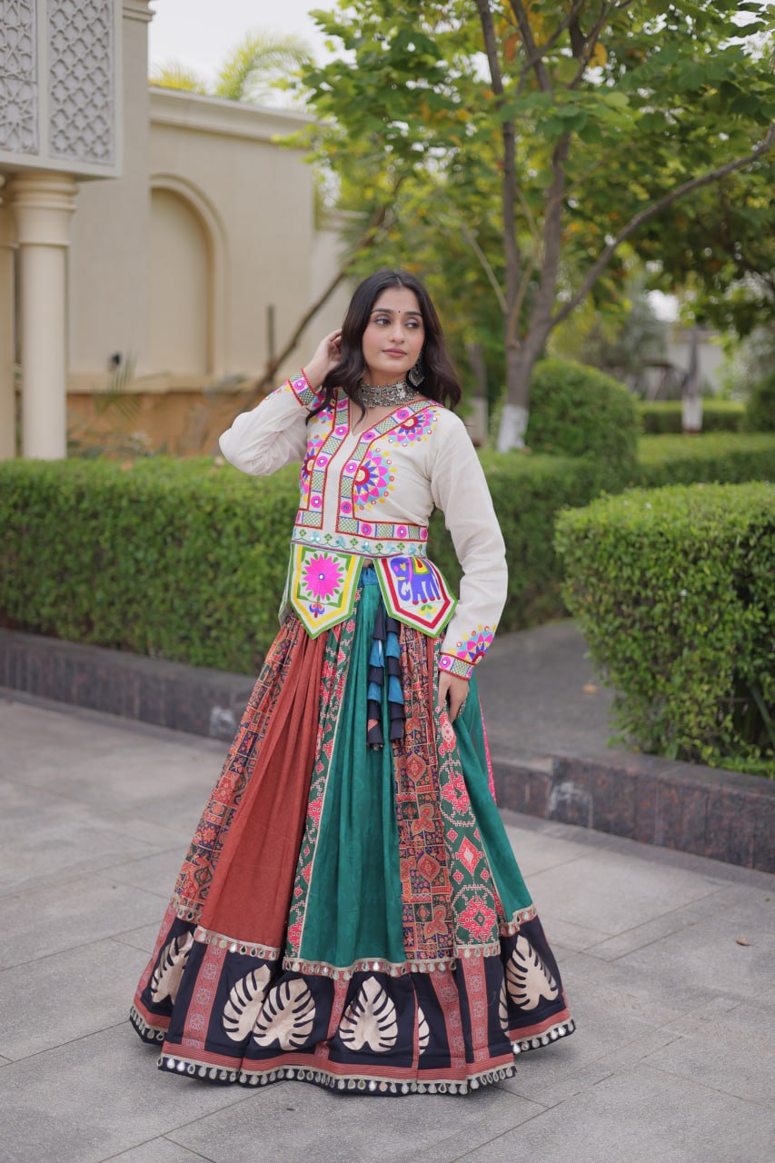Traditional Cotton Printed Kutchi Lehenga Set | Tulip Designer
