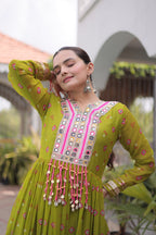 Traditional Gujarati Inspired Laheriya Print Gown
