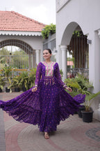 Traditional Gujarati Inspired Laheriya Print Gown
