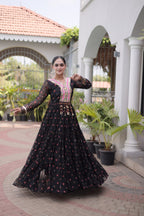 Traditional Gujarati Inspired Laheriya Print Gown
