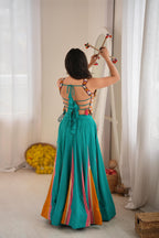 Traditional Rayon Mirror Heavy Flair Lehenga Set | Tulip Designer

