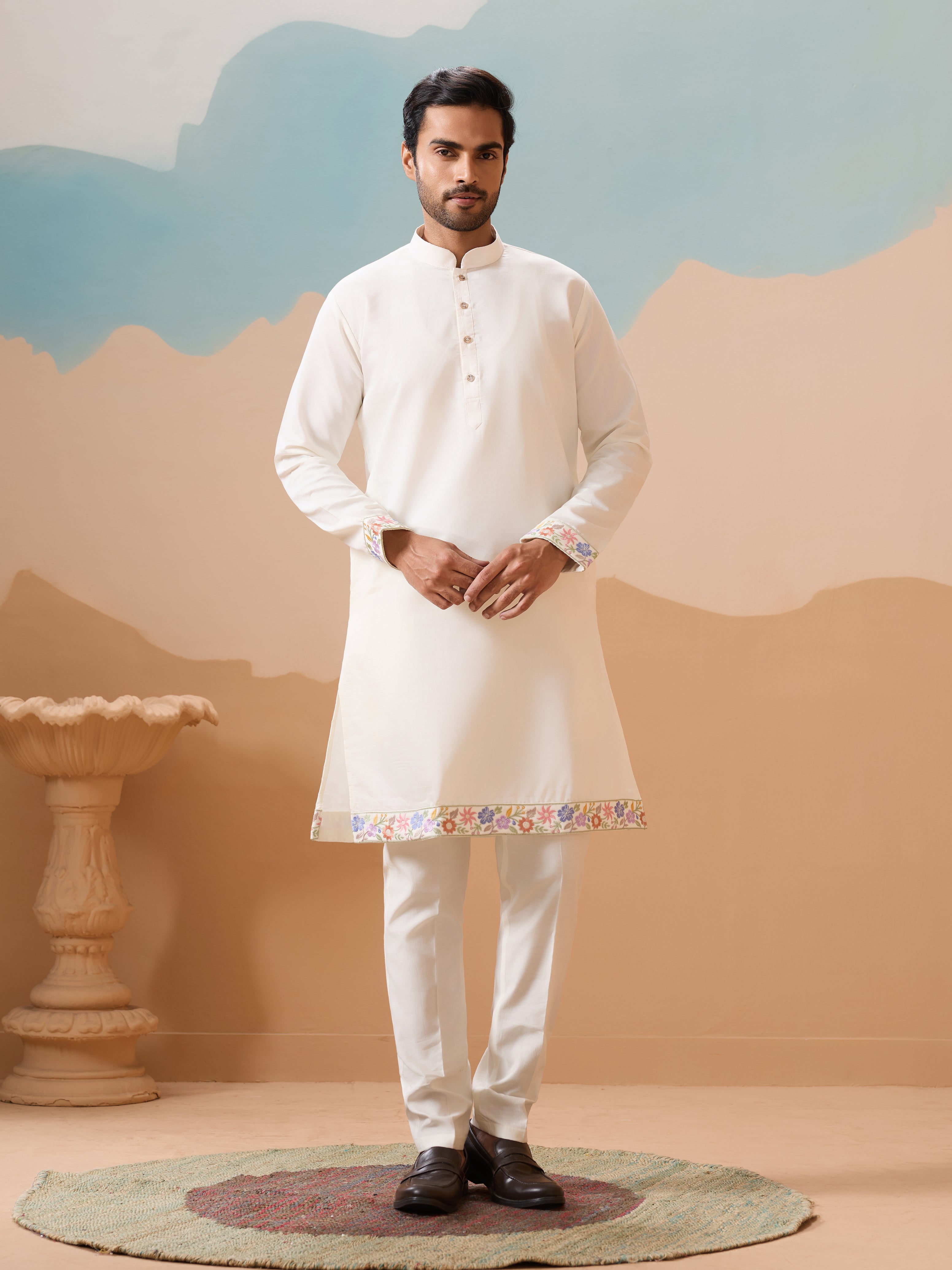 Traditional Mens Wear Kurta Jacket and Pant Outfit for Weddings
