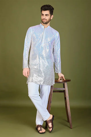 Ombre Yellow Designer Men's Kurta in Real Georgette gents kurta