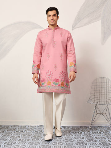 New Stylish Trendy Pink Color Kurta for Mens Wear