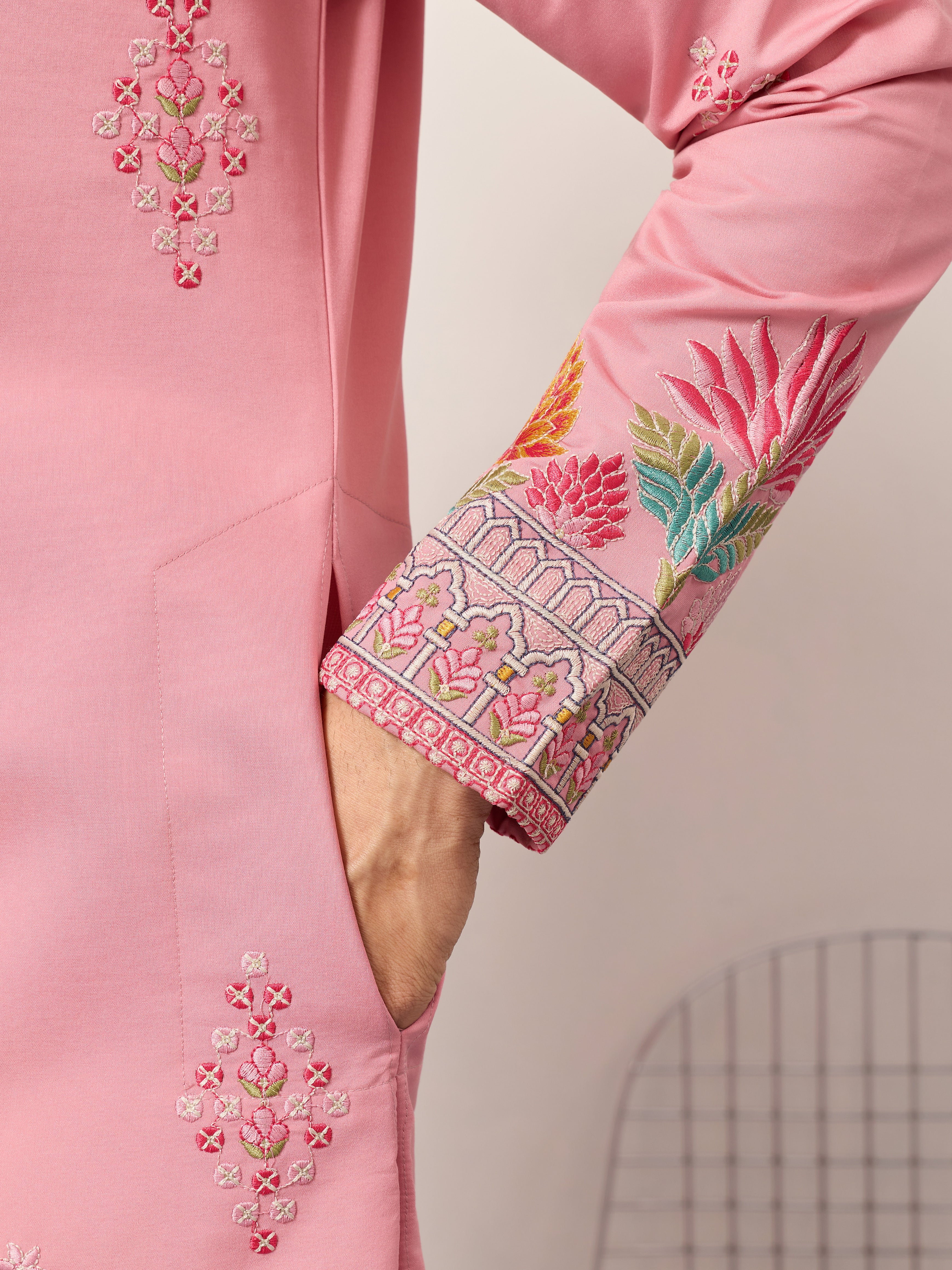 New Stylish Trendy Pink Color Kurta for Mens Wear
