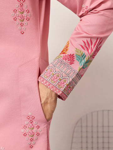New Stylish Trendy Pink Color Kurta for Mens Wear