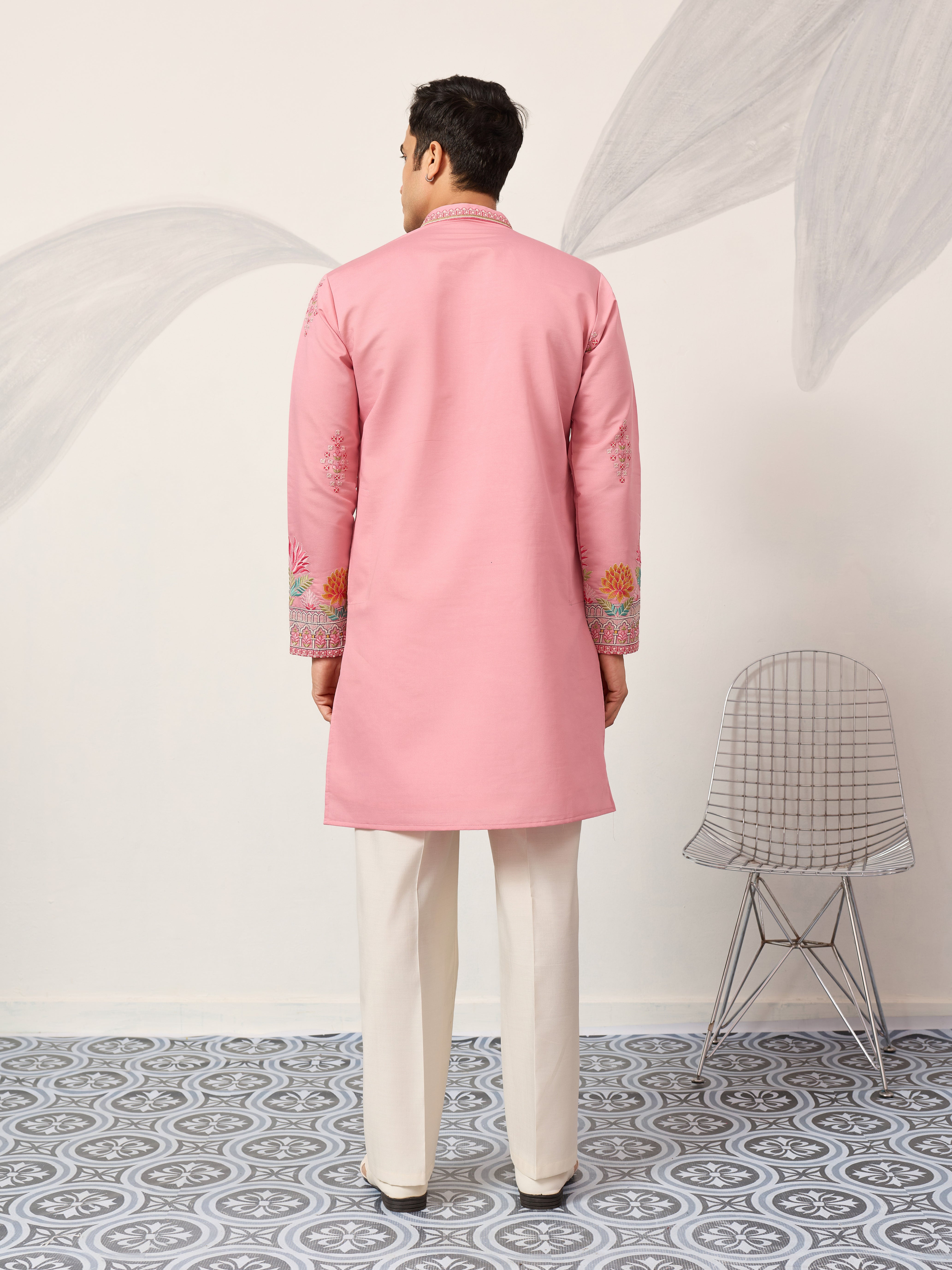 New Stylish Trendy Pink Color Kurta for Mens Wear