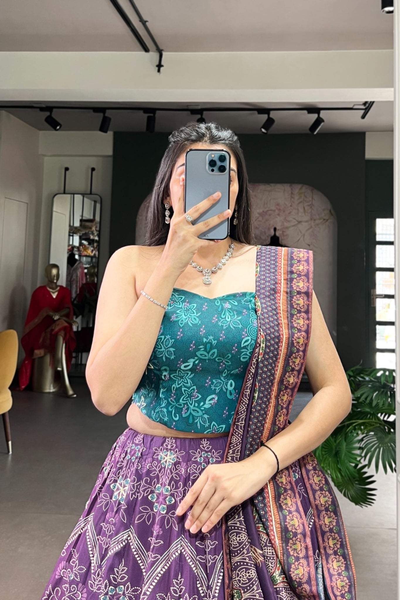 Vaishali Silk Printed With Beads Work & Gotta Patti Lace Designer Lehenga Set