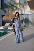 Luxury Designer Velvet Zari Embroidered Suit Set With Fendi Dupatta