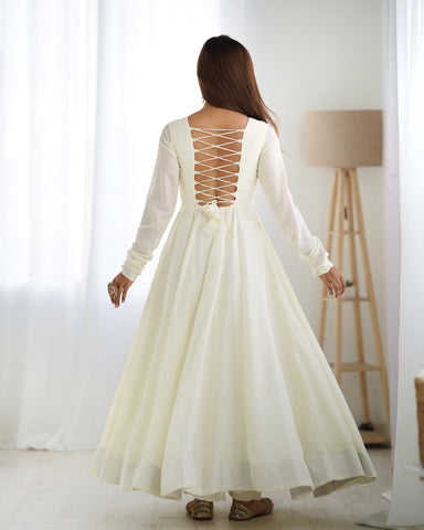 Pure Soft Vichitra Silk Fabric Fully Flair Kali Pattern and Canvas Patta With Dupatta Set, Pent Ready To Wear - Dark Purple