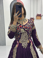 Festival Special Vichitra Silk Crop Top with Shrug & Lehenga
