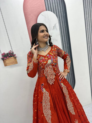 Festival Special Vichitra Silk Crop Top with Shrug & Lehenga
