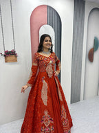 Festival Special Vichitra Silk Crop Top with Shrug & Lehenga
