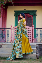 Elegant Vichitra Silk Embroidered Work Lehenga Set with Dupatta For Women
