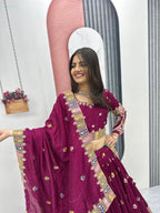 Festival Wear Heavy Embroidered Vichitra Silk Lehenga Choli Set
