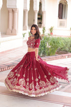 Vichitra Silk Heavy Sequince and Embroidered Lehenga Choli With Dupatta
