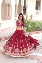 Vichitra Silk Heavy Sequince and Embroidered Lehenga Choli With Dupatta
