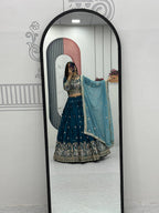 Premium Vichitra Silk with Heavy Embroidery Sequence & Thread Work Lehenga Choli Set