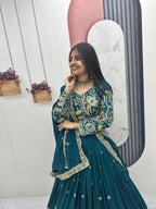 Heavy Embroidery Pure Vichitra Silk Festival Lehenga Choli