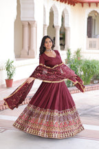 TILTON VICHITRA SILK HEAVY SEQUINS AND TREAD EMBROIDERED LEHENGA CHOLI WITH DUPATTA