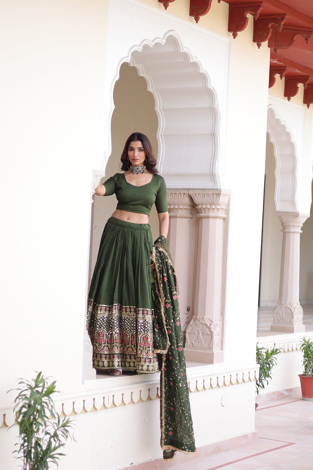 TILTON VICHITRA SILK HEAVY SEQUINS AND TREAD EMBROIDERED LEHENGA CHOLI WITH DUPATTA