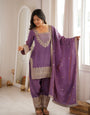 Wedding Special Purple NC Vichitra Silk Designer Farshi Shalwar Collection