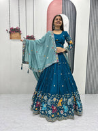 Elegant Pure Vichitra Silk Lehenga And Choli with Silk Dupatta