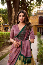 Heritage Inspired Vichitra Silk Printed Luxury Lehenga Set With Elegant Flare