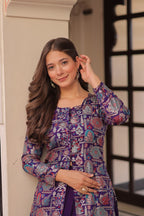 Pure Simmer Vichitra Silk Rich Sequins Kali Pattern Work Women Suit Set
