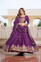 Premium Vichitra Silk with Heavy Embroidery Sequence & Thred Work Lehenga Choli Set

