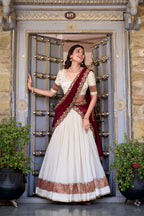 Traditional Vichitra Silk Zari Work Lehenga Set for Special Occasions
