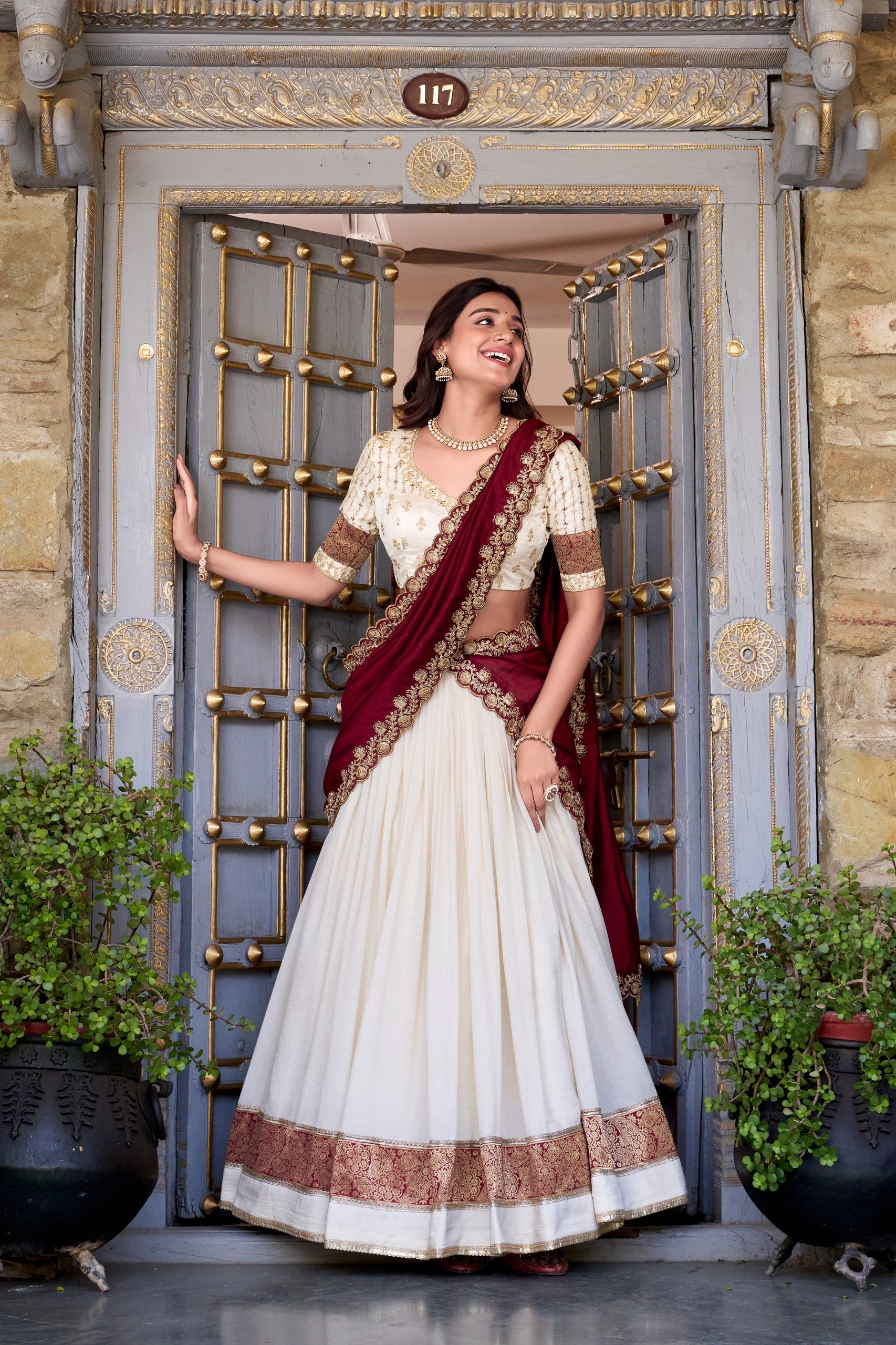 Traditional Vichitra Silk Zari Work Lehenga Set for Special Occasions
