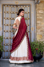 Traditional Vichitra Silk Zari Work Lehenga Set for Special Occasions
