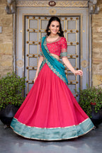 Traditional Vichitra Silk Zari Work Lehenga Set for Special Occasions
