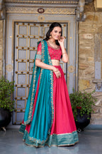 Traditional Vichitra Silk Zari Work Lehenga Set for Special Occasions
