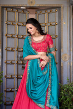 Traditional Vichitra Silk Zari Work Lehenga Set for Special Occasions
