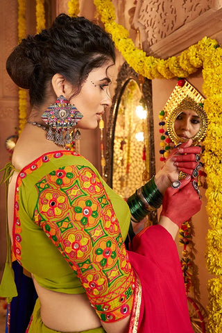 Vibrant Green Best Chaniya Choli for Navratri Garba