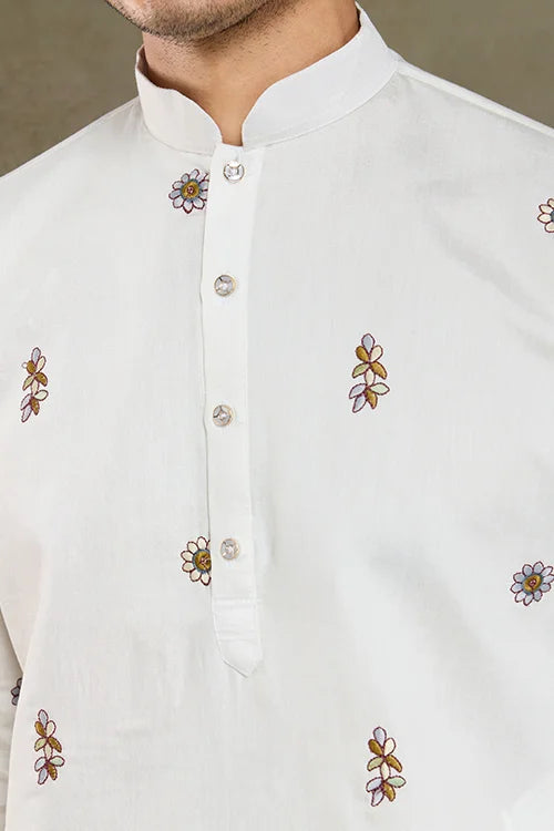 Wedding Special White Color Kurta and Dupatta for Men