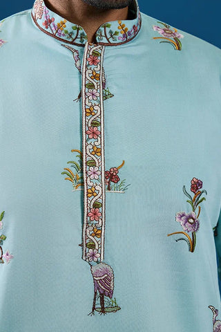 Wedding Celebration Elegant Sky Kurta for Mens Wear