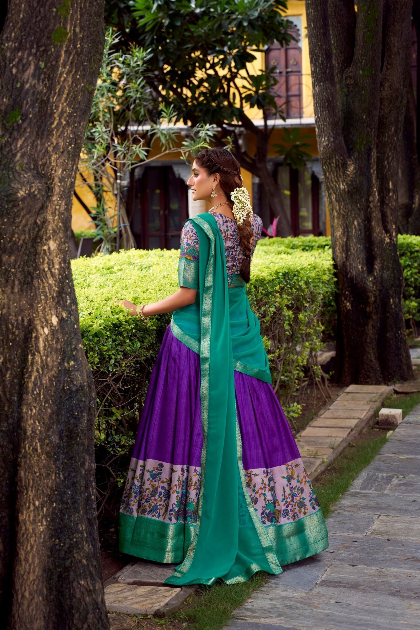 Aastha Silk South Indian Wedding Lehenga Choli With Zari Weaving And Georgette Dupatta