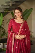 Wedding Designer Embroidered Zari Sequins Work Gown