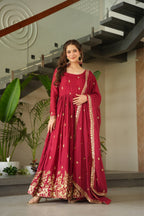 Wedding Designer Embroidered Zari Sequins Work Gown