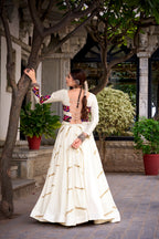 Elevate Navratri Style Original Mirror Gamthi Work With Sequins Lace Touch Up Lehenga Choli