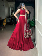 Traditional Reyon Mirror Lehenga Set | Tulip Designer
