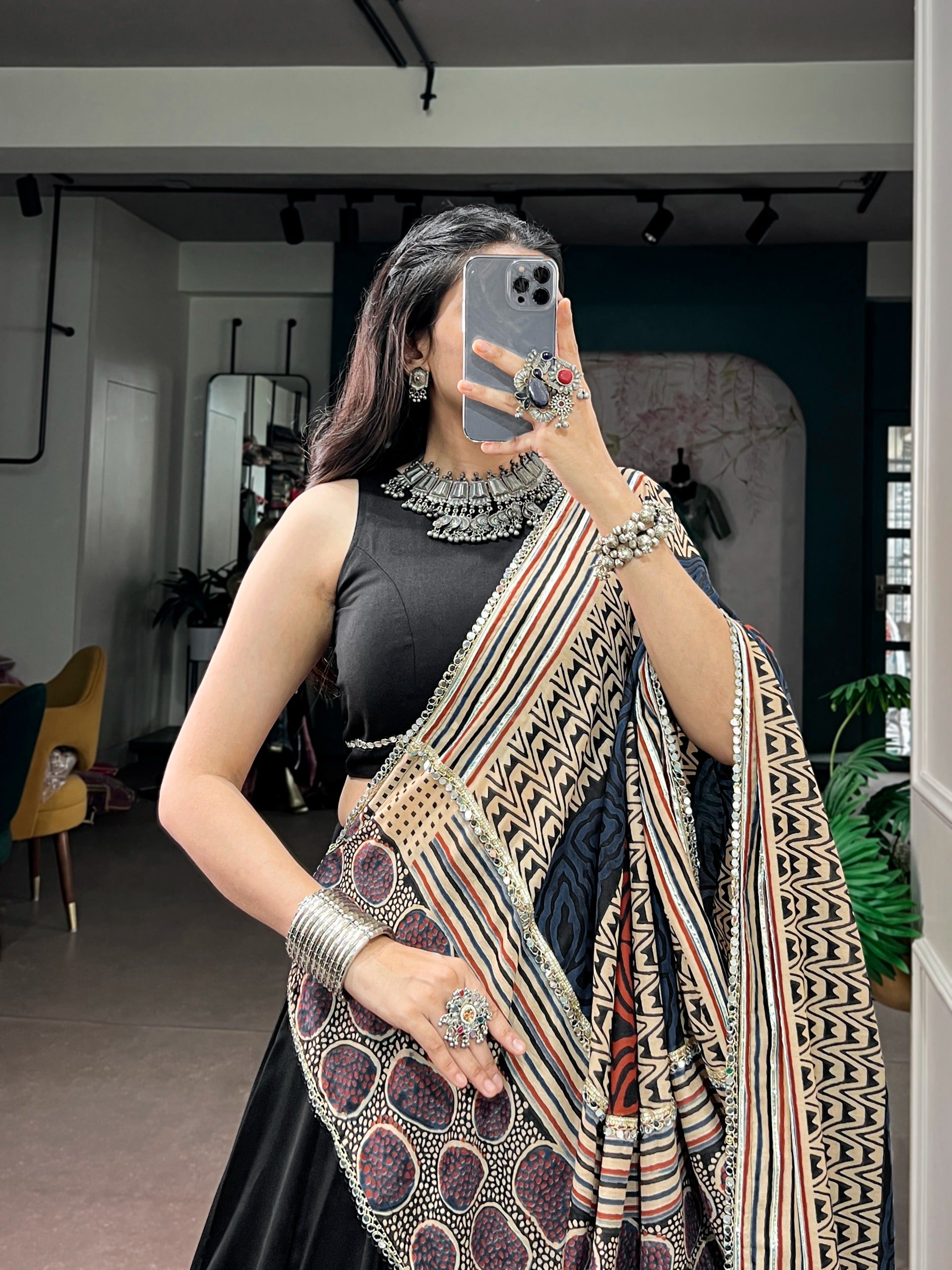 Traditional Reyon Mirror Lehenga Set | Tulip Designer