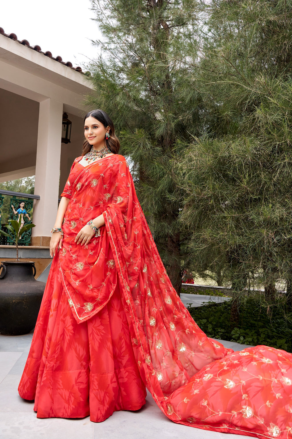 Navratri Georgette Sequins Lehenga Set | Tulip Designer