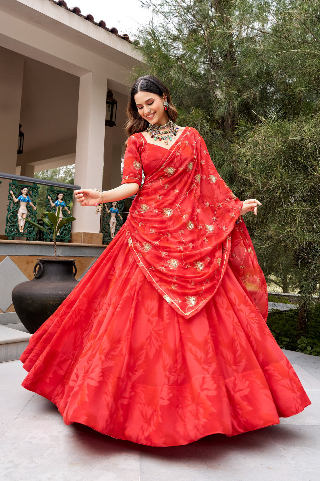 Navratri Georgette Sequins Lehenga Set | Tulip Designer